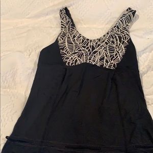 Black silky lululemon tank, size 10